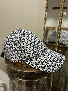Michael Kors Black & White MK Monogram Cap